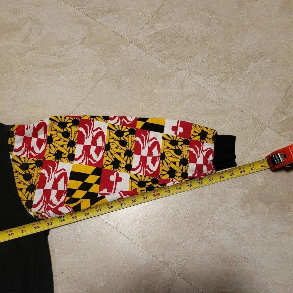 Maryland All Over Print AOP State Flag Sweatshirt Hoodie Mens Size L Large‎